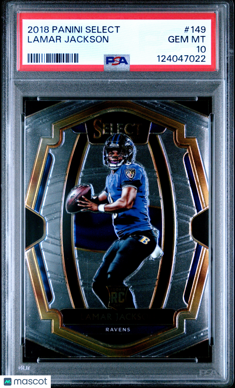 2018 Panini Select Lamar Jackson Rookie #149 PSA 10 GEM MINT Baltimore Ravens - Graded Sports Cards