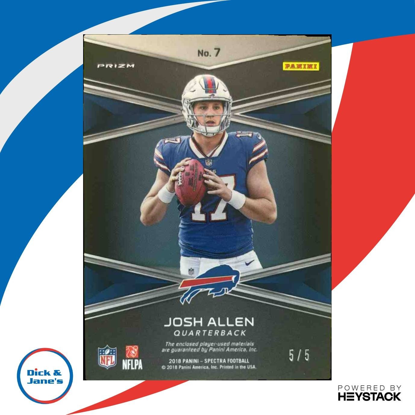 2018 Panini Spectra Josh Allen Building Blocks Orange 5/5 MEM RC Buffalo Bills - Sports Cards
