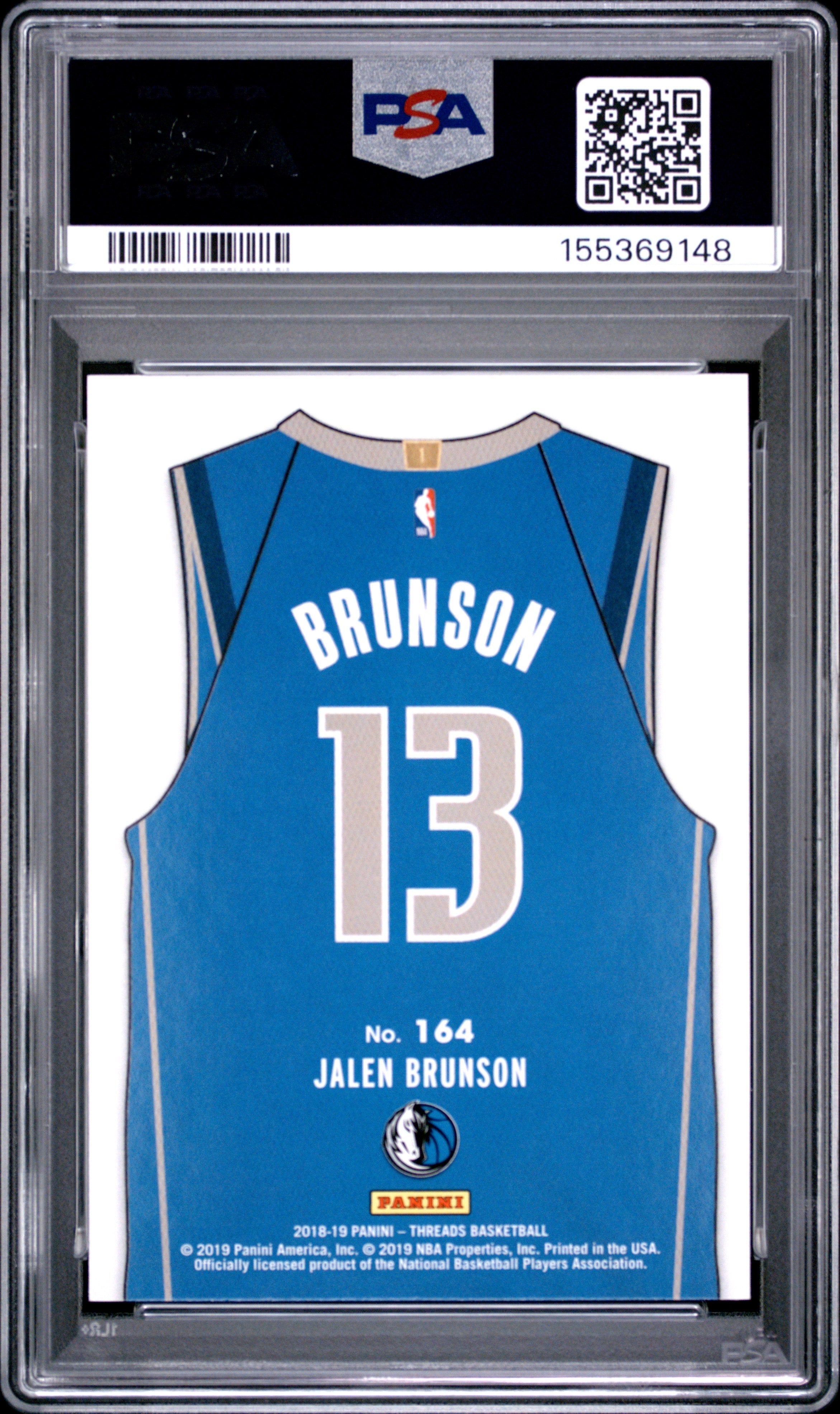 2018 Panini Threads Jalen Brunson Dazzle #164 PSA 10 - Graded Sports Cards