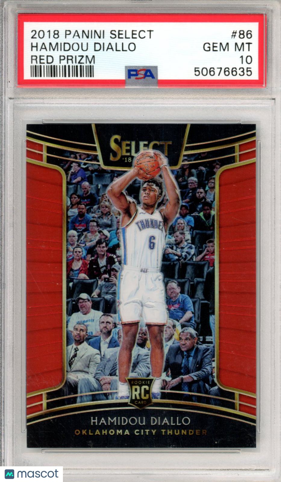 2018 Select Hamidou Diallo Red Prizm Rookie/199 #86 PSA 10 Oklahoma City Thunder - Graded Sports Cards