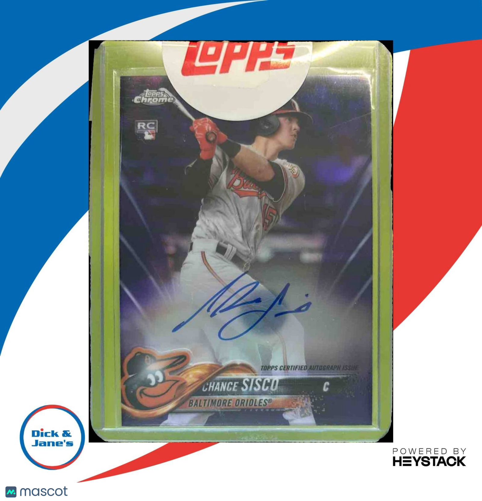 2018 Topps Chrome Chance Sisco Rookie Auto Purple 7/250 RC Baltimore Orioles - Sports Cards