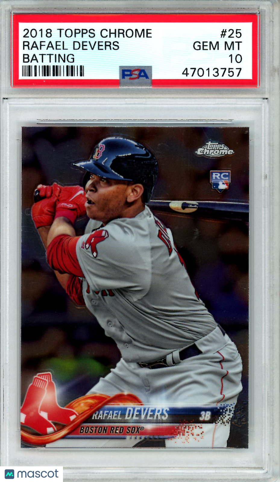 2018 Topps Chrome Rafael Devers Batting Rookie #25 PSA 10 GEM MINT Red Sox - Graded Sports Cards