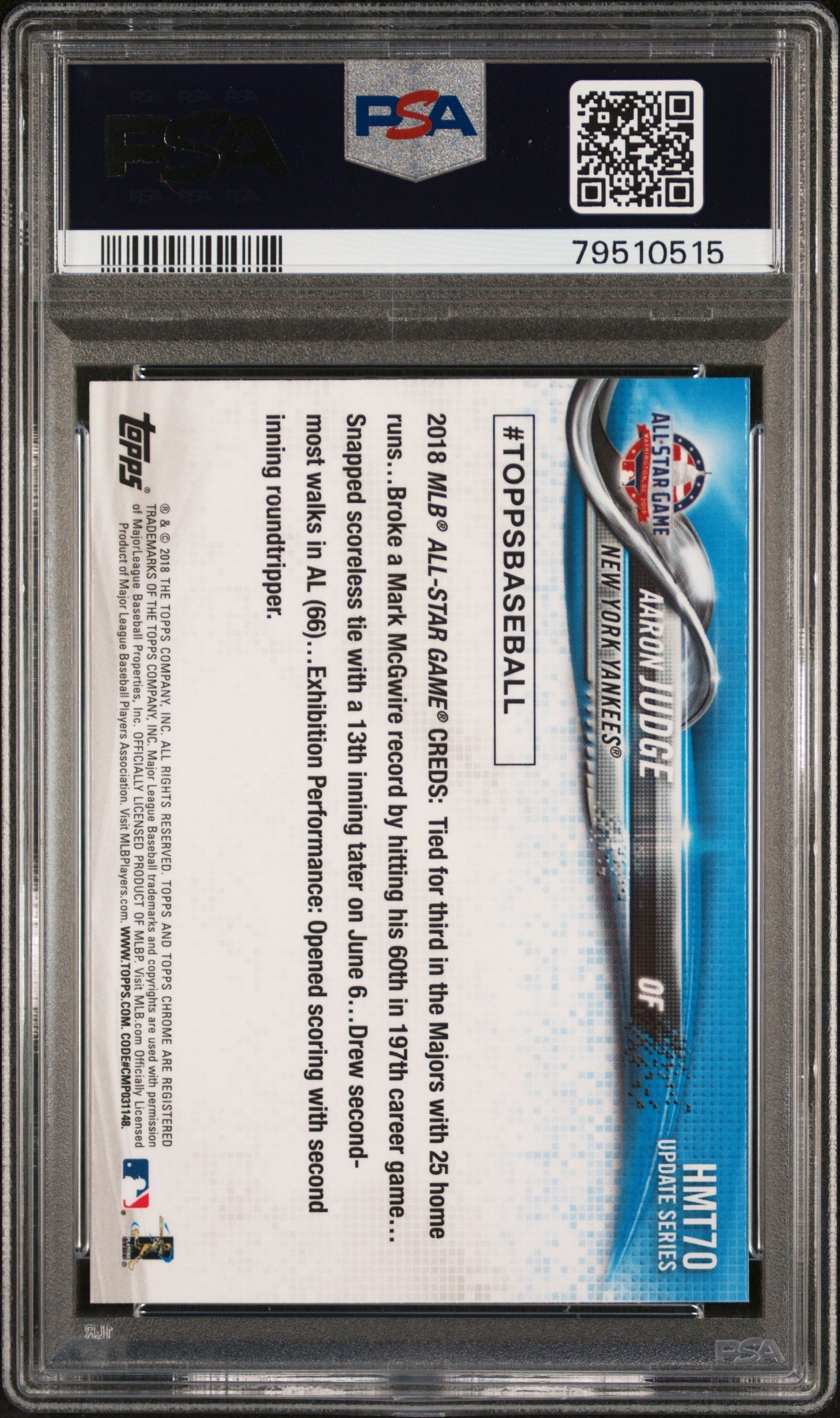 2018 Topps Chrome Update Aaron Judge #HMT70 PSA 10 GEM MINT New York Yankees - Graded Sports Cards