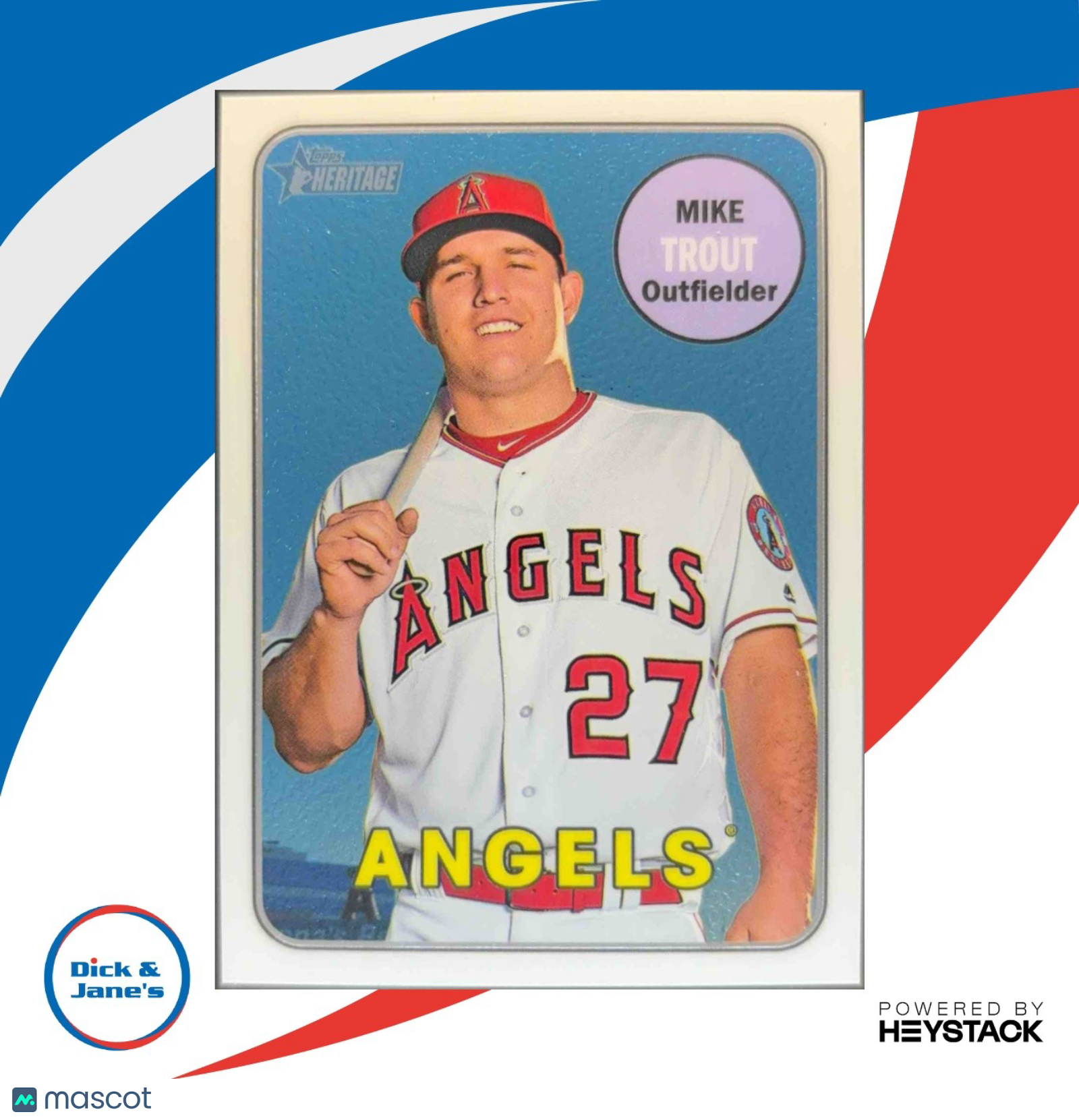 2018 Topps Heritage Mike Trout Chrome 2/999 #THC-275 Los Angeles Angels - Sports Cards