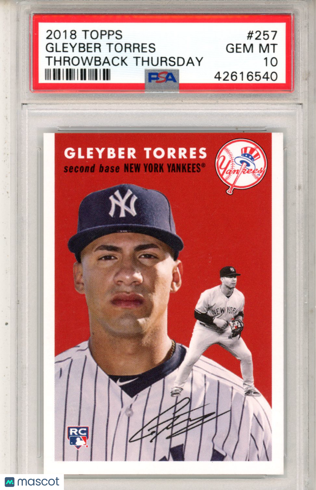 2018 Topps Throwback Thursday Gleyber Torres #257 PSA 10 - Graded Sports Cards