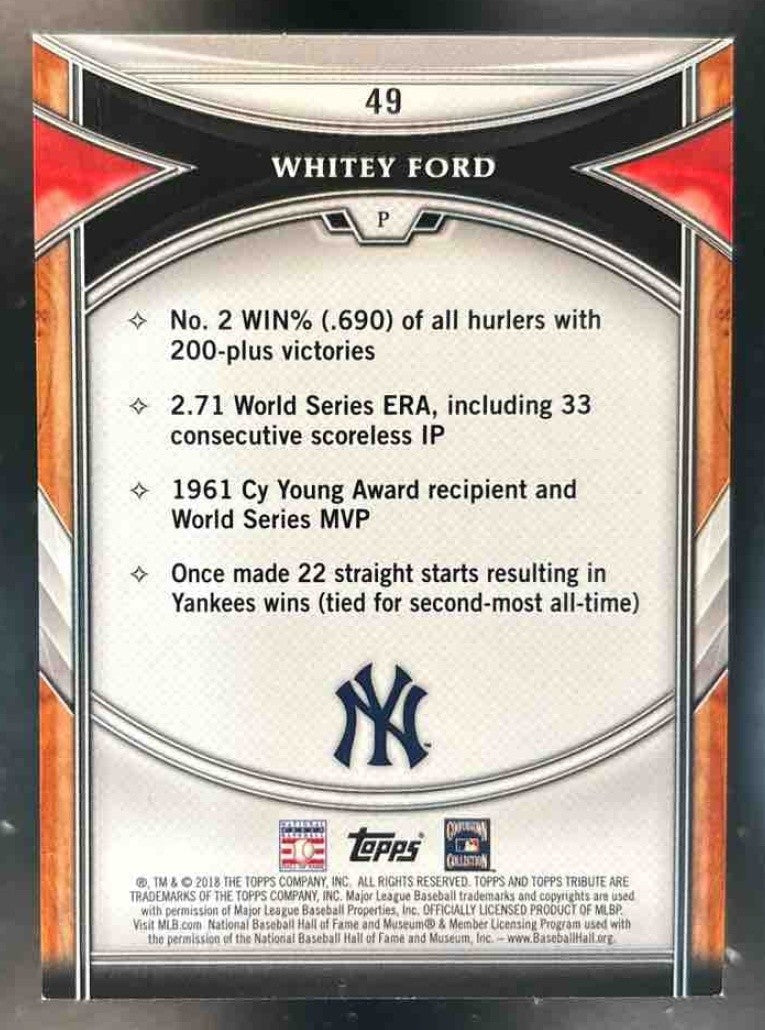 2018 Topps Tribute Whitey Ford Green /99 #49 New York Yankees - Sports Cards
