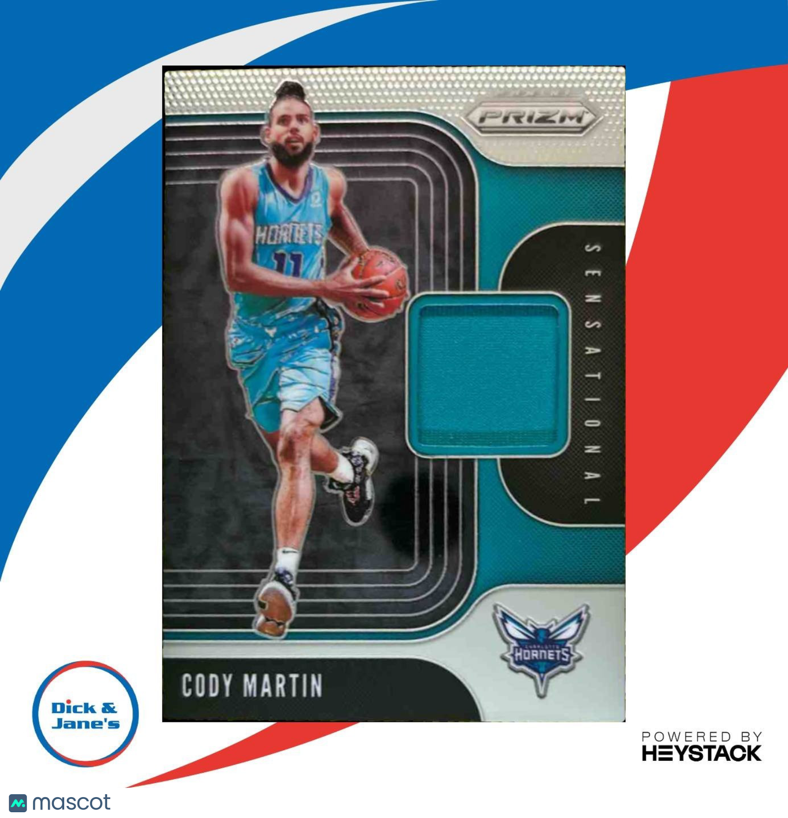 2019-20 Panini Prizm Cody Martin Sensational Swatches MEM RC Charlotte Hornets - Sports Cards