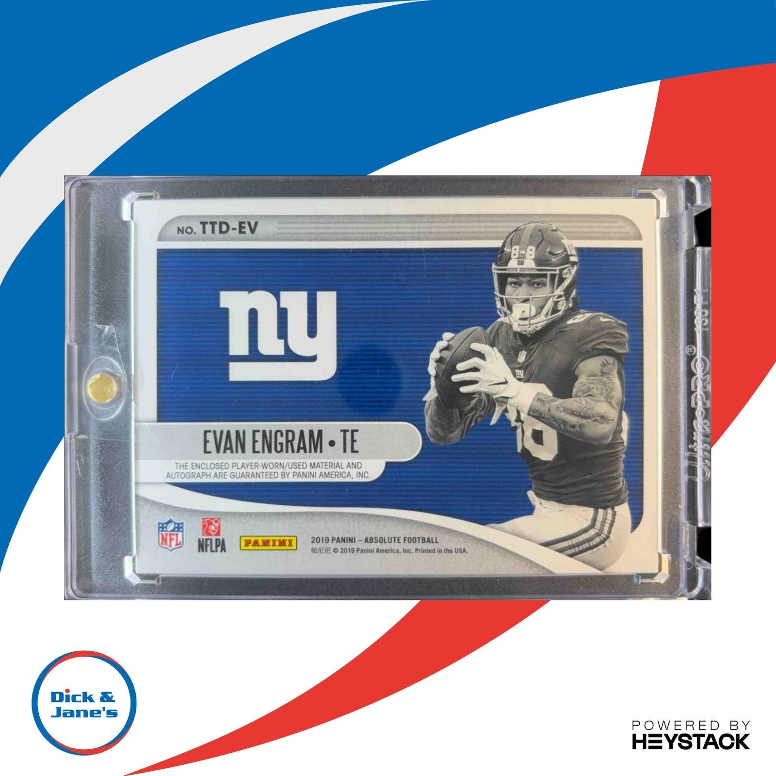 2019 Absolute Evan Engram Tools of the Trade Materials Double Prime 22/25 Giants - Sports Cards
