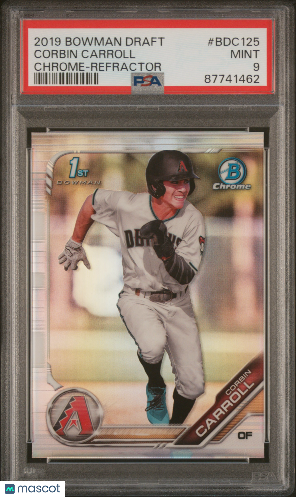 2019 Bowman Draft Corbin Carroll Chrome Refractor #BDC125 PSA 9 - Graded Sports Cards