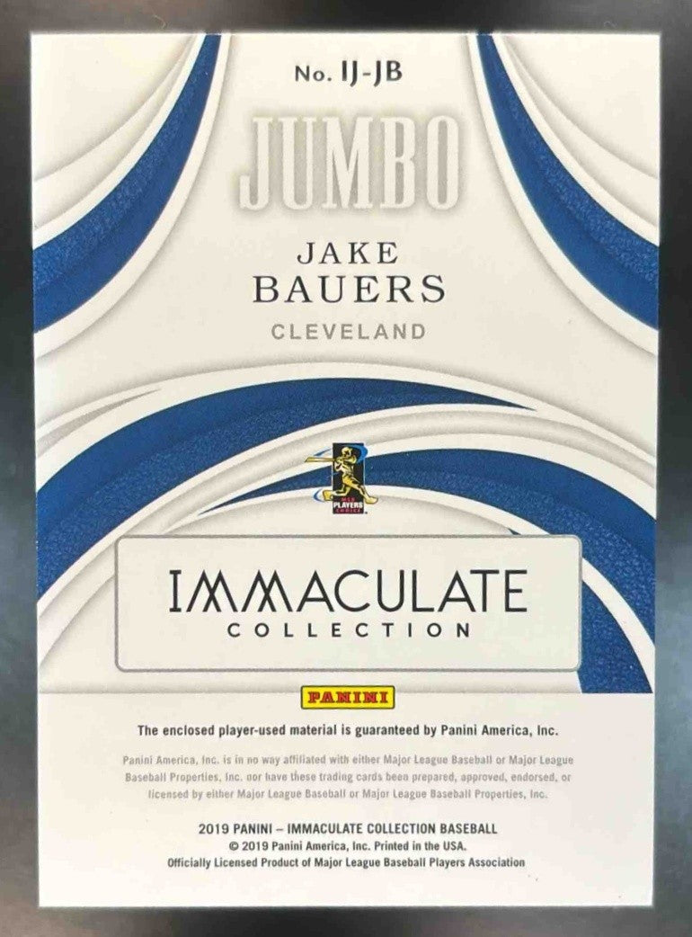 2019 Immaculate Collection Jake Bauers Jumbo Socks /6 MEM RC Cleveland Indians - Sports Cards