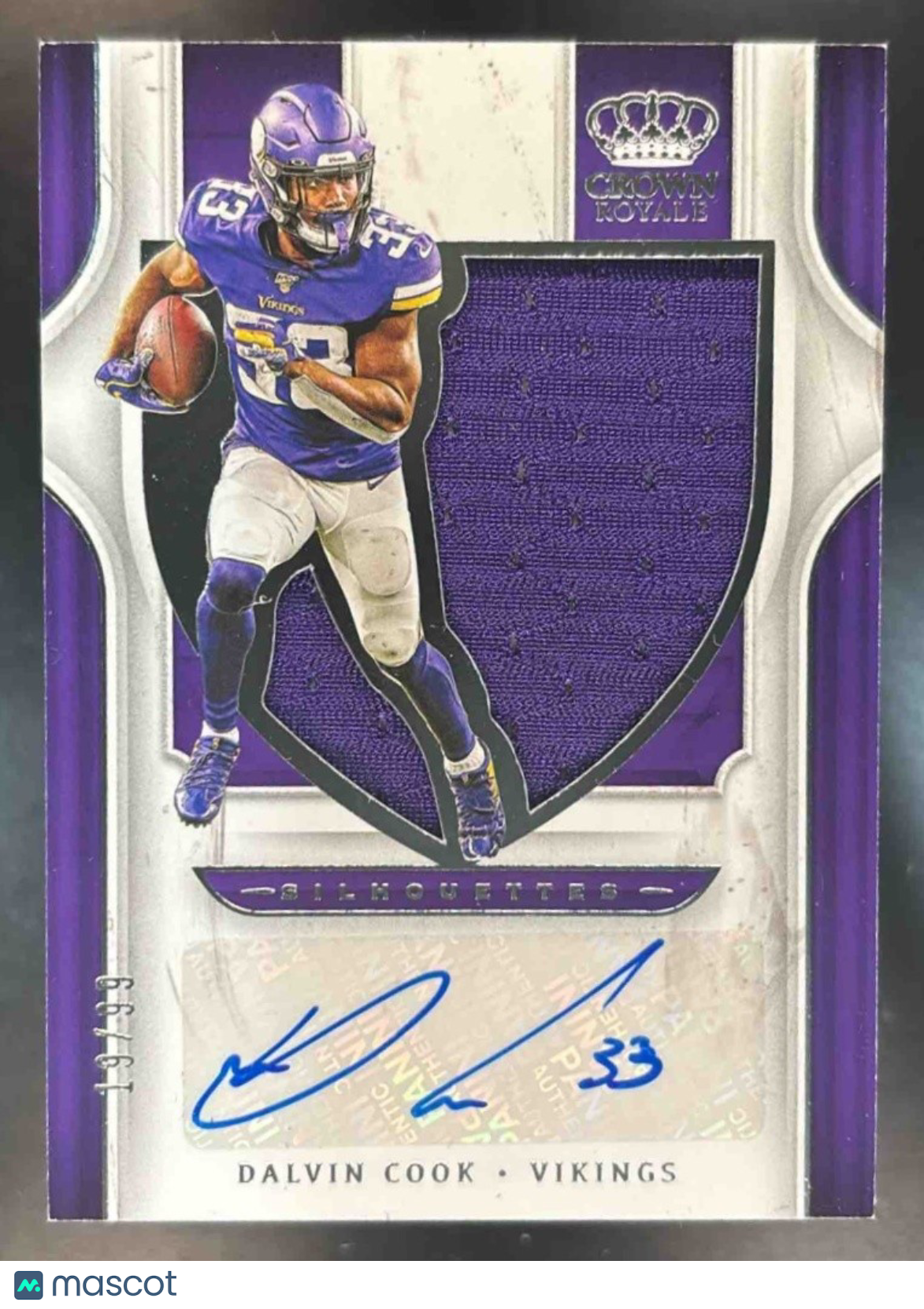 2019 Panini Chronicles Dalvin Cook Crown Royale Silhouette Auto /99 SA49 Vikings - Sports Cards