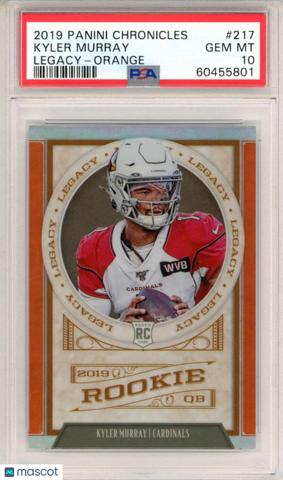 2019 Panini Chronicles Legacy Kyler Murray Orange #217 PSA 10 - Graded Sports Cards