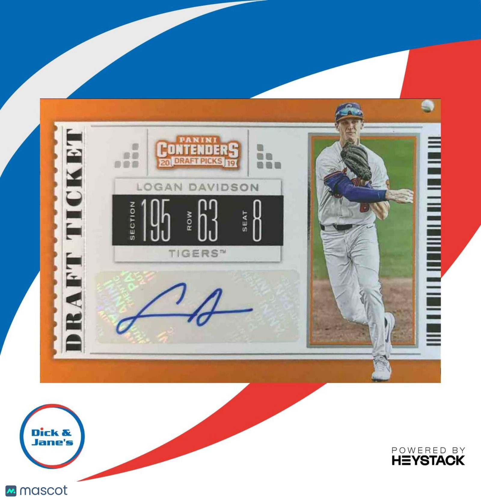 2019 Panini Contenders Draft Picks Logan Davidson Ticket Auto #1 Clemson Tigers - Sports Cards