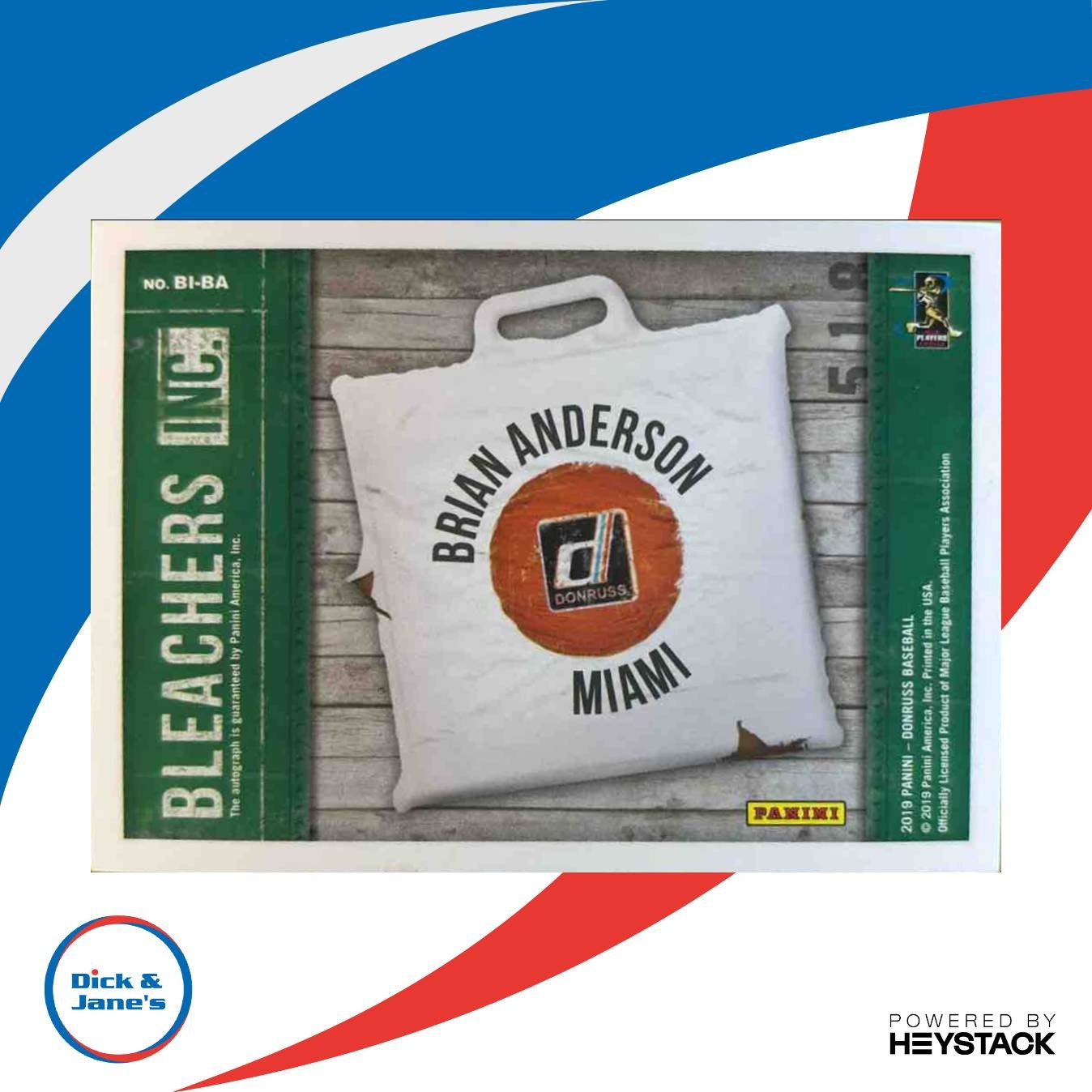 2019 Panini Donruss Brian Anderson Bleachers Inc. Auto #BI-BA Miami Marlins - Sports Cards