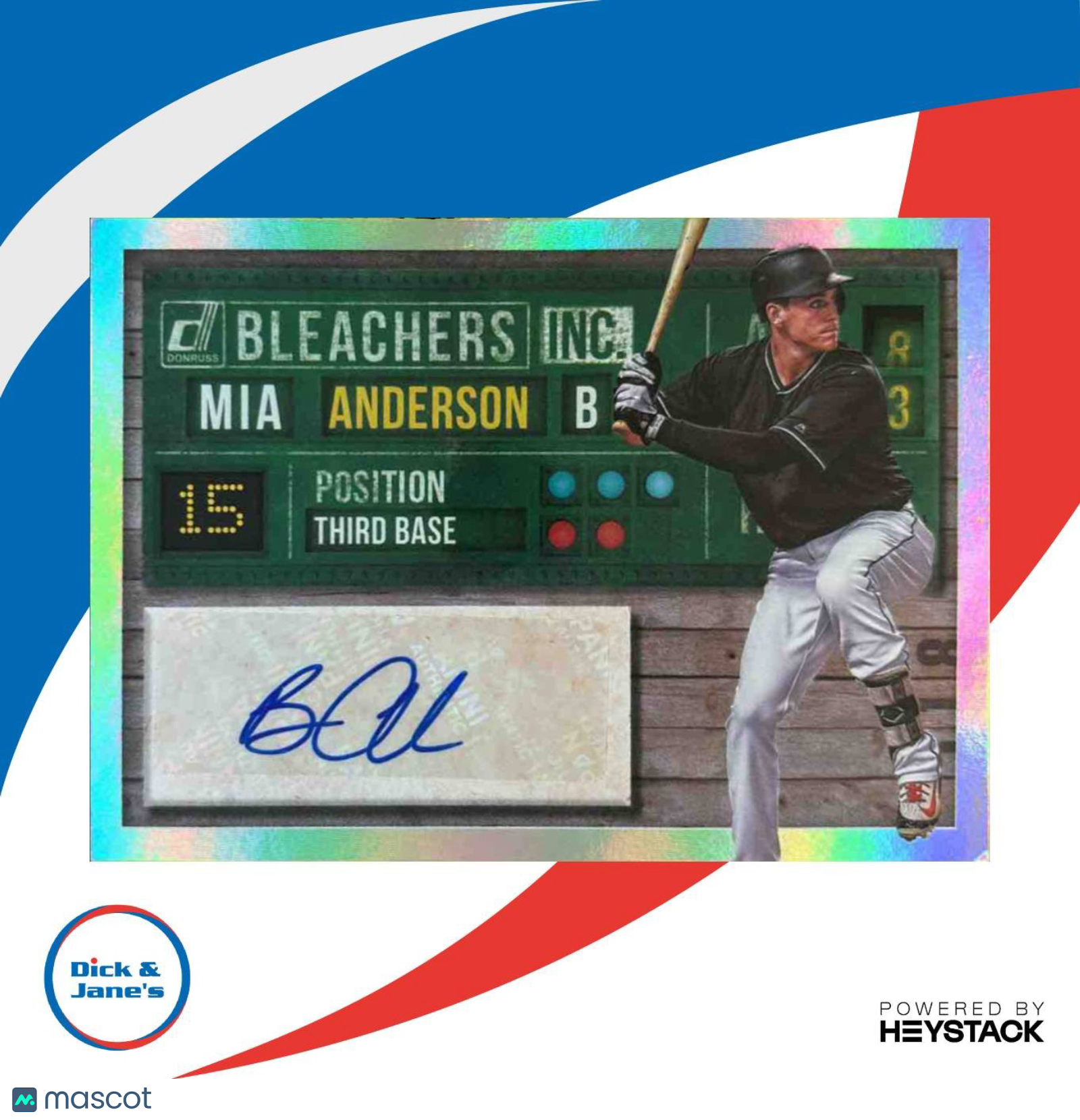 2019 Panini Donruss Brian Anderson Bleachers Inc. Auto #BI-BA Miami Marlins - Sports Cards