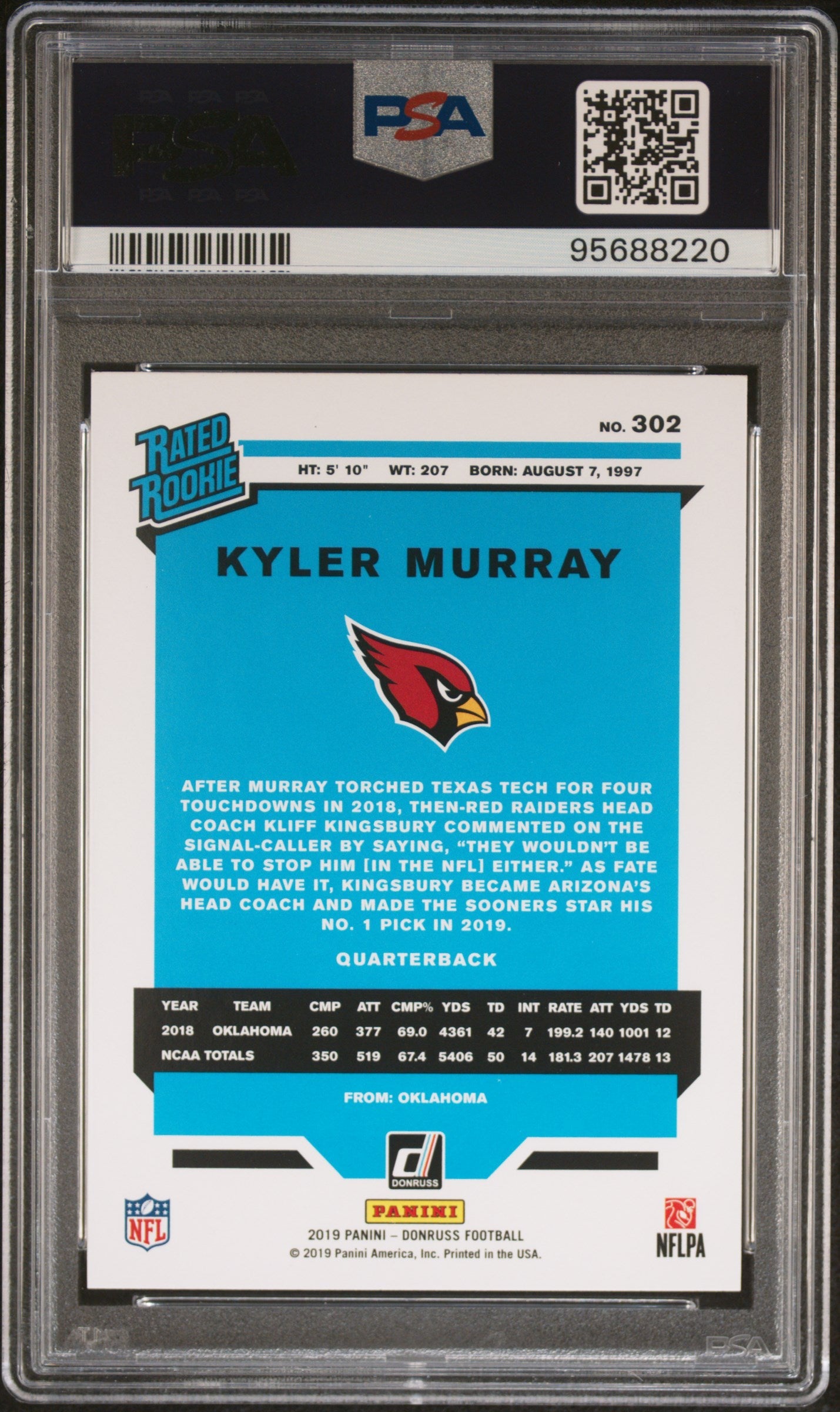 2019 Panini Donruss Kyler Murray #302 PSA 10 - Graded Sports Cards