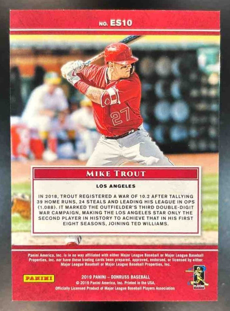 2019 Panini Donruss Mike Trout Elite Series Gold /99 #ES10 Los Angeles Angels - Sports Cards