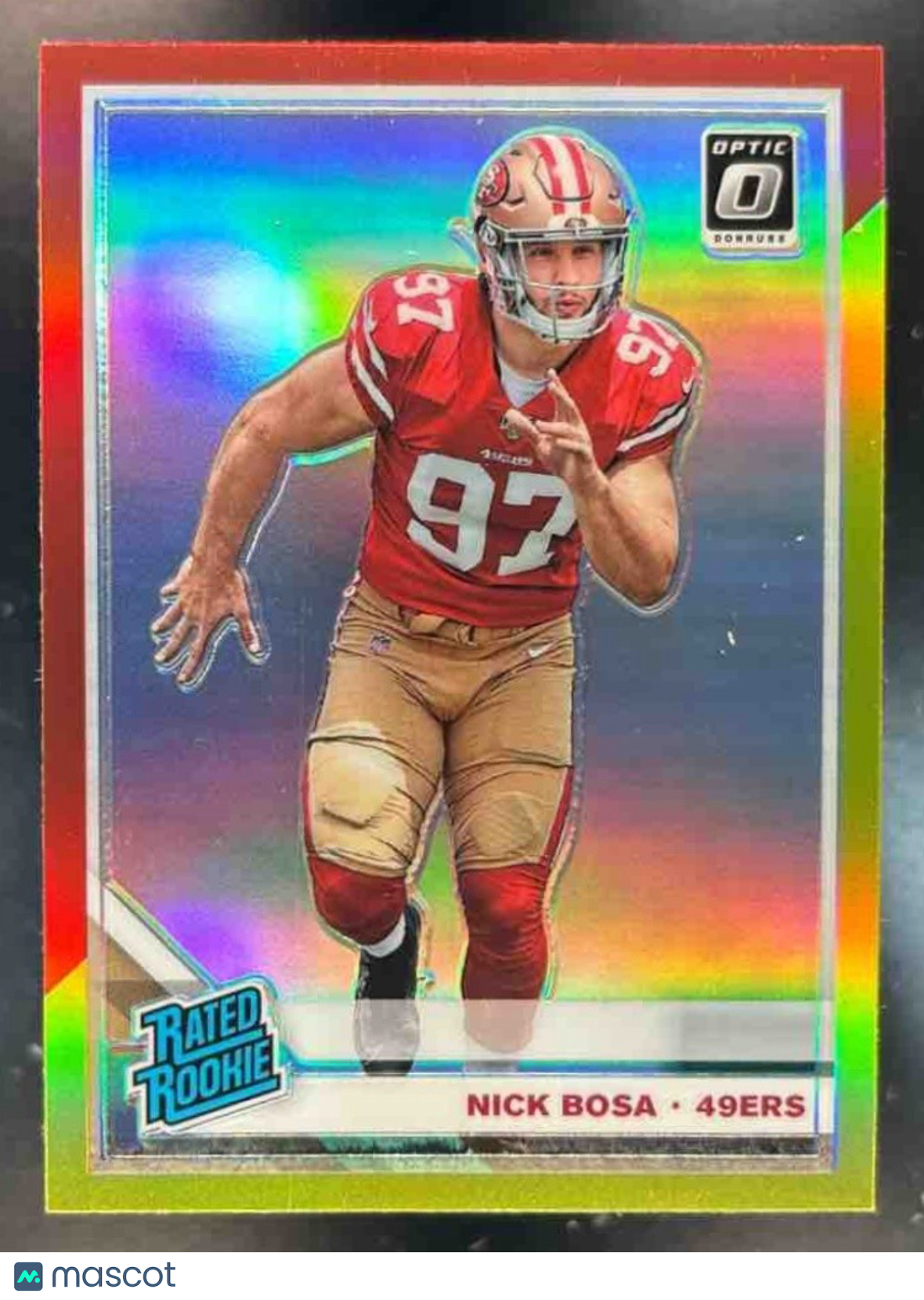 2019 Panini Donruss Optic Nick Bosa Red and Yellow #168 RC San Francisco 49ers - Sports Cards
