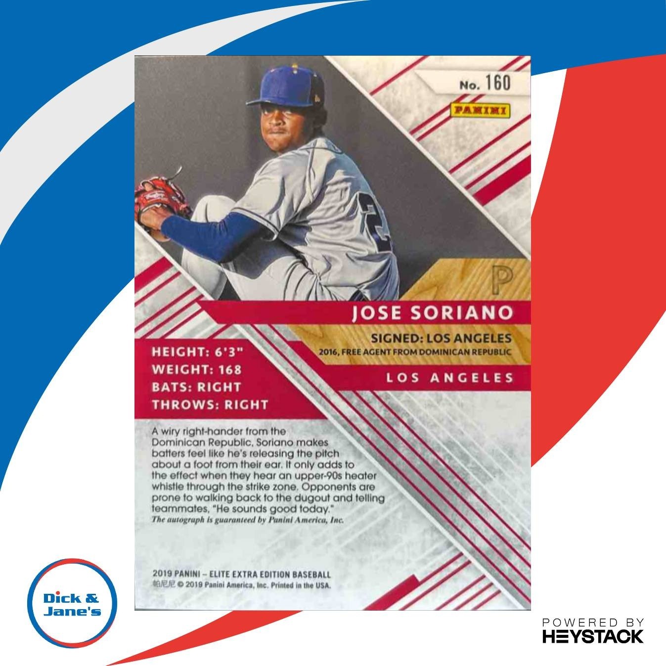 2019 Panini Elite Extra Edition Jose Soriano Auto #160 Los Angeles Angels - Sports Cards