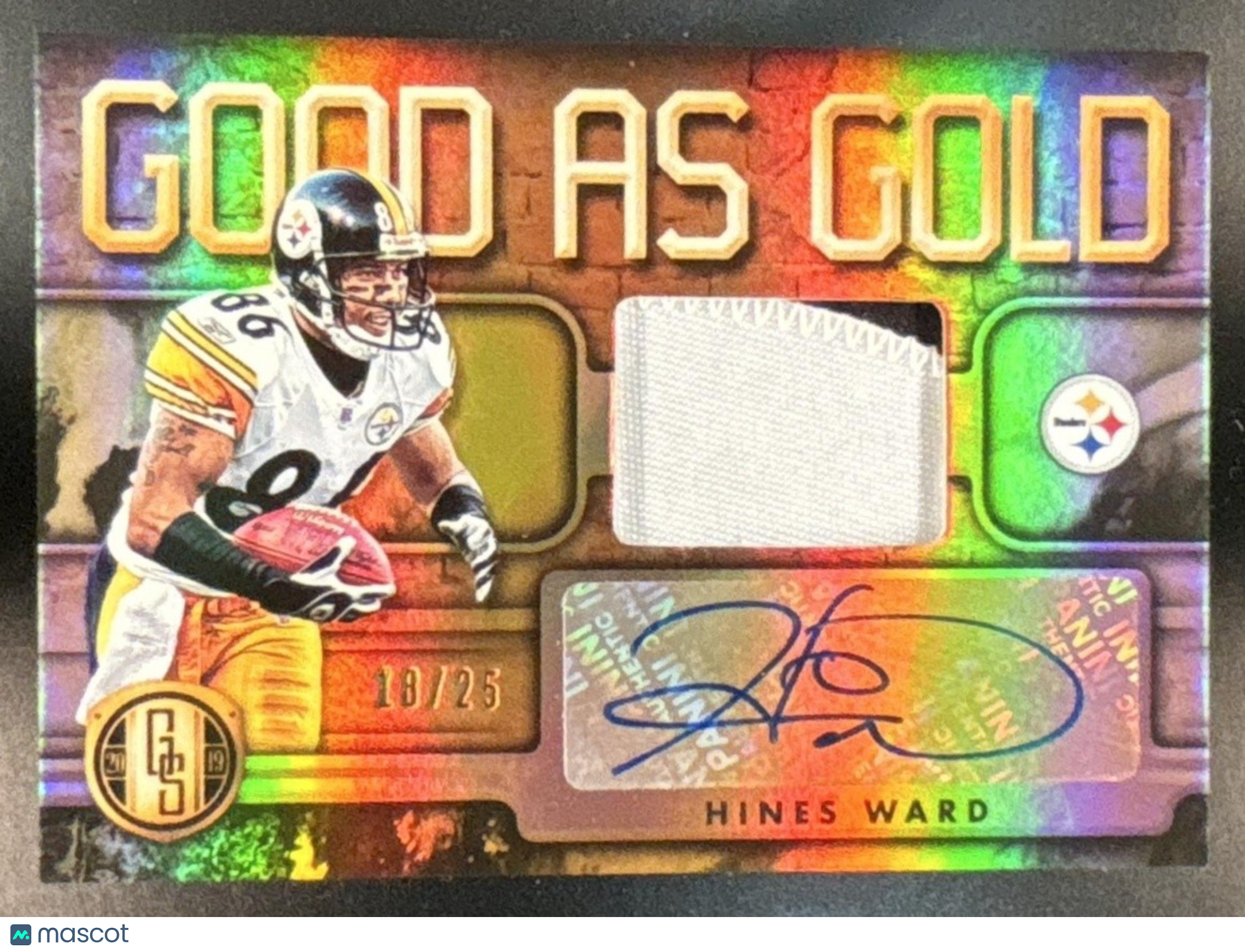 2019 Panini Gold Standard Hines Ward Good as Gold Patch Auto /25 Steelers - Sports Cards