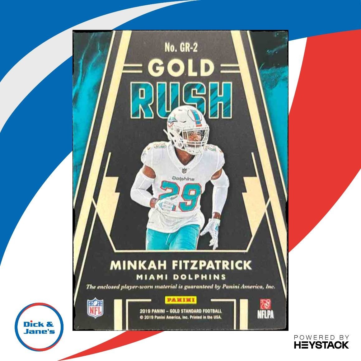 2019 Panini Gold Standard Minkah Fitzpatrick Rush PATCH /199 Miami Dolphins - Sports Cards