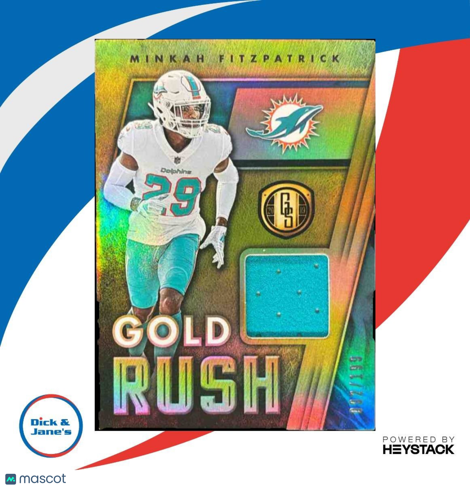 2019 Panini Gold Standard Minkah Fitzpatrick Rush PATCH /199 Miami Dolphins - Sports Cards