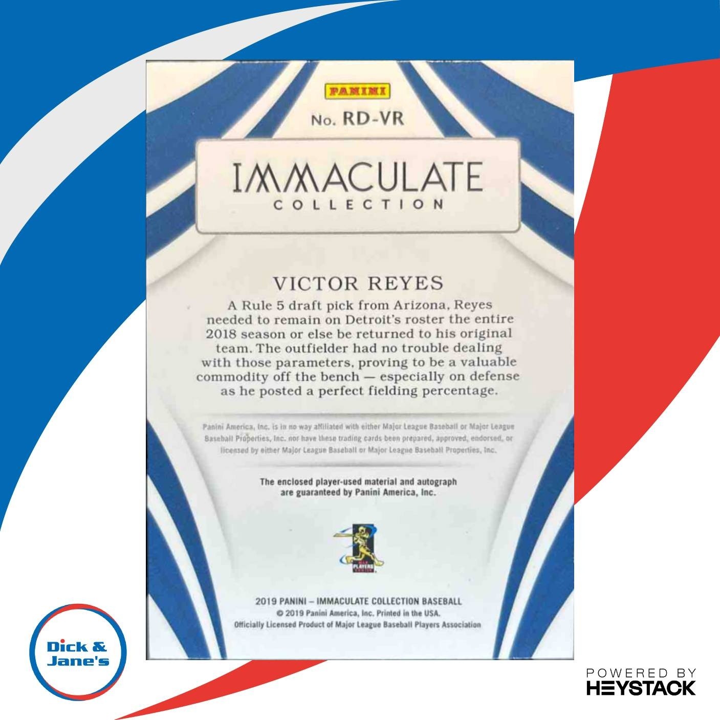 2019 Panini Immaculate Collection Victor Reyes Rookie Debut /25 MEM RC Tigers - Sports Cards