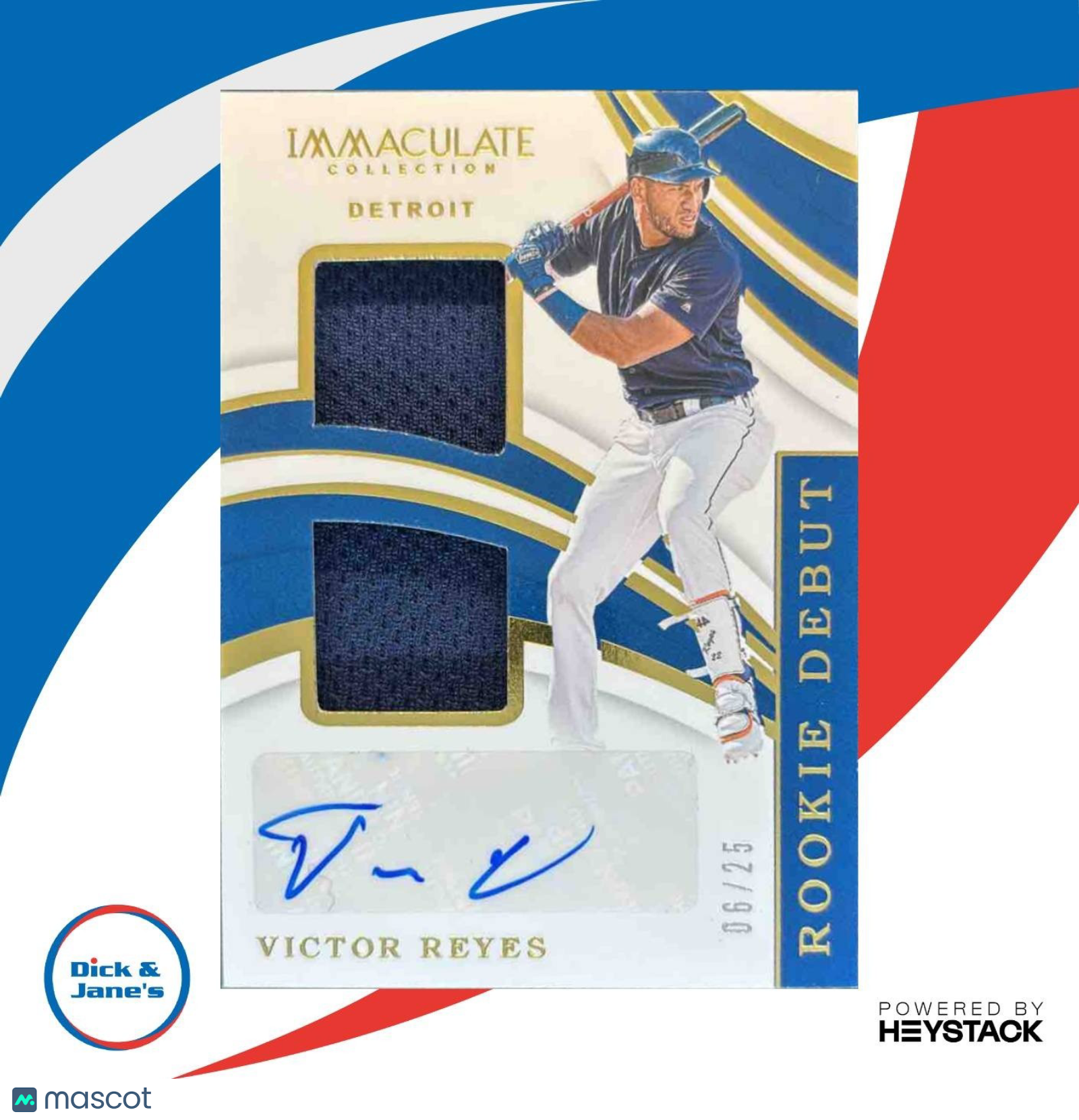 2019 Panini Immaculate Collection Victor Reyes Rookie Debut /25 MEM RC Tigers - Sports Cards