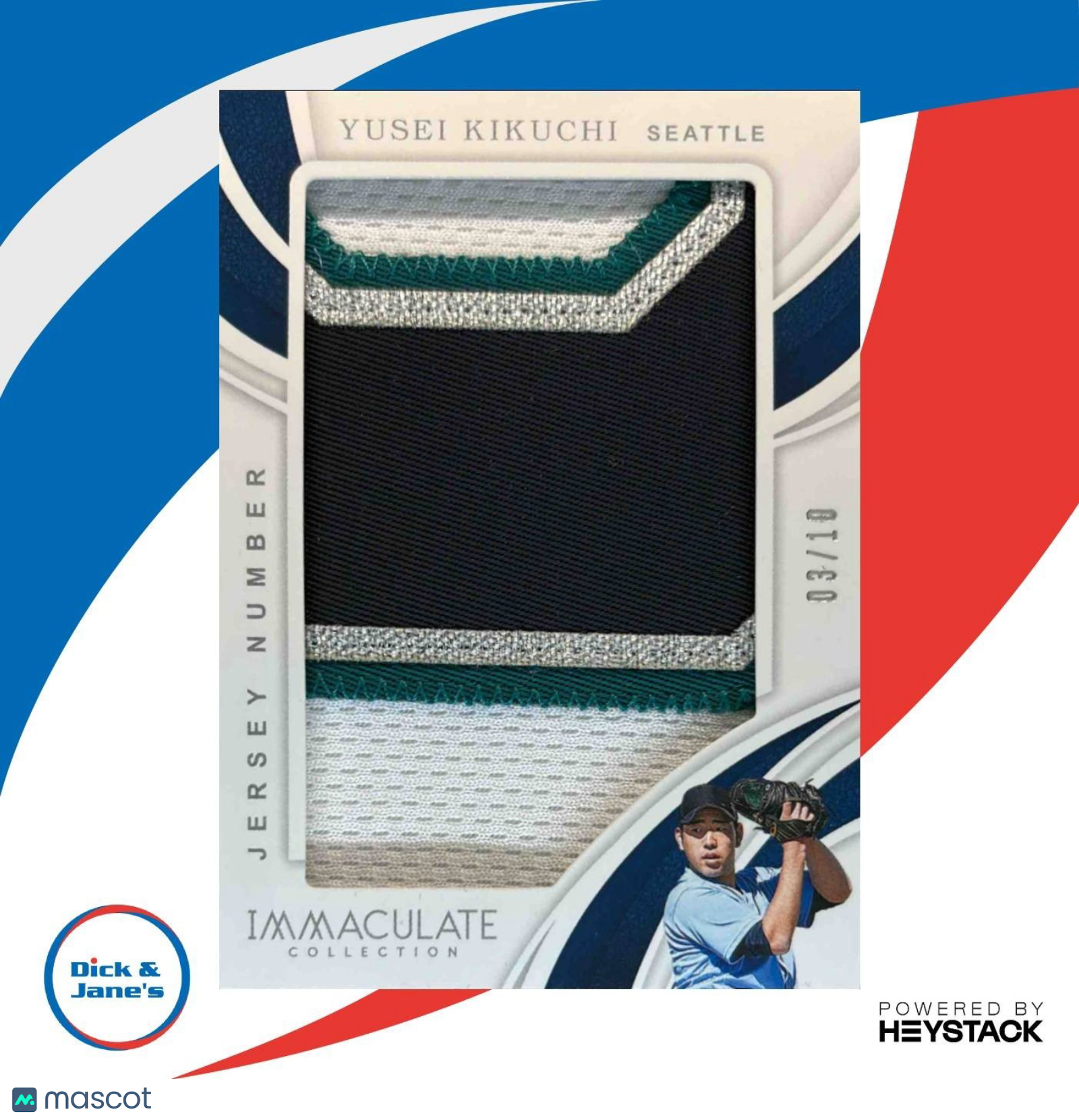 2019 Panini Immaculate Collection Yusei Kikuchi Jumbo Patch /10 Mariners - Sports Cards