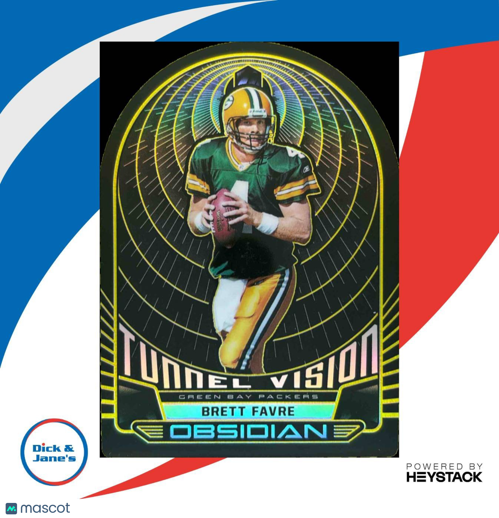 2019 Panini Obsidian Brett Favre Tunnel Vision Electric Etch Yellow 1/10 Packers - Sports Cards