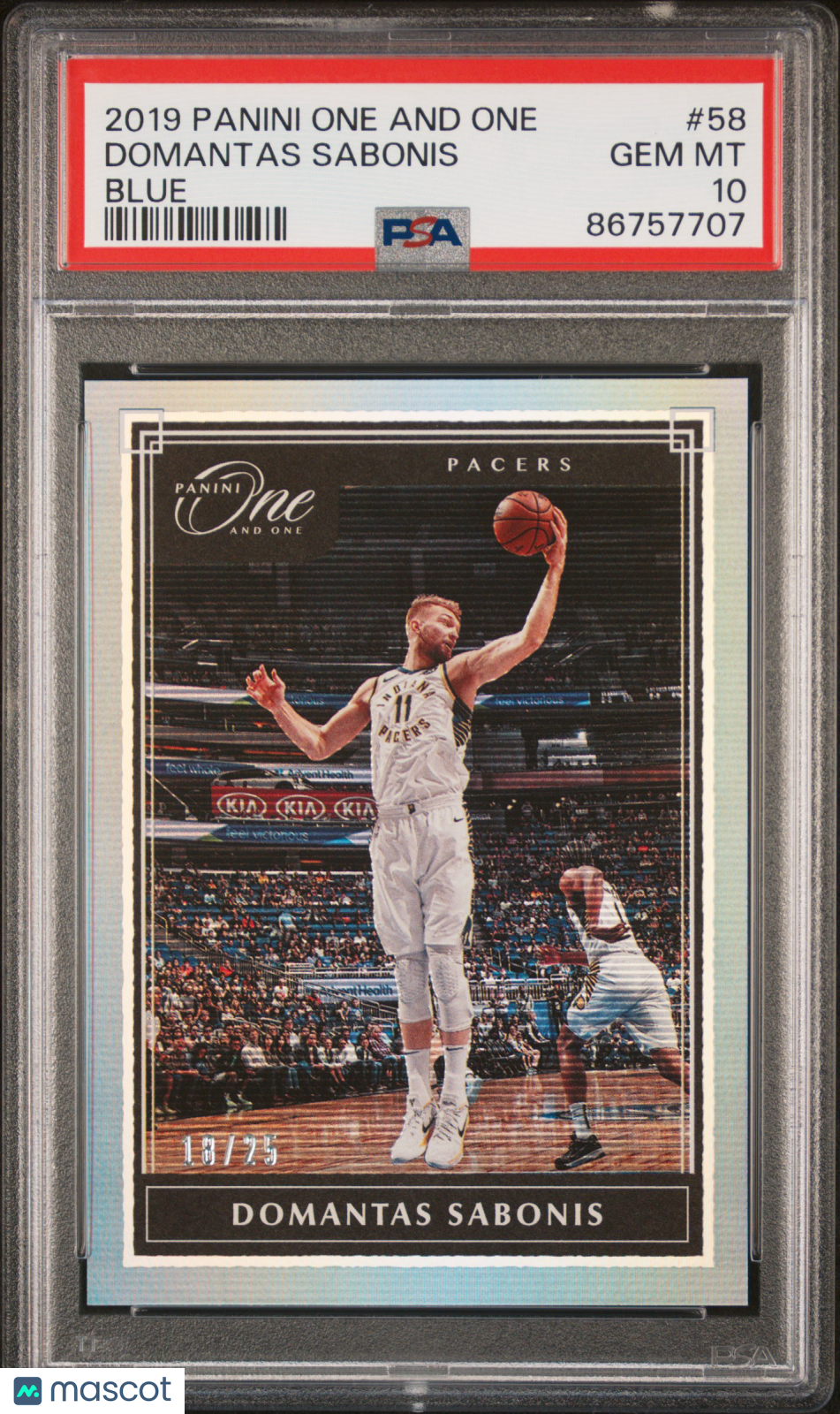 2019 Panini One And One Domantas Sabonis Blue 10/25 #58 PSA 10 GEM MINT - Graded Sports Cards
