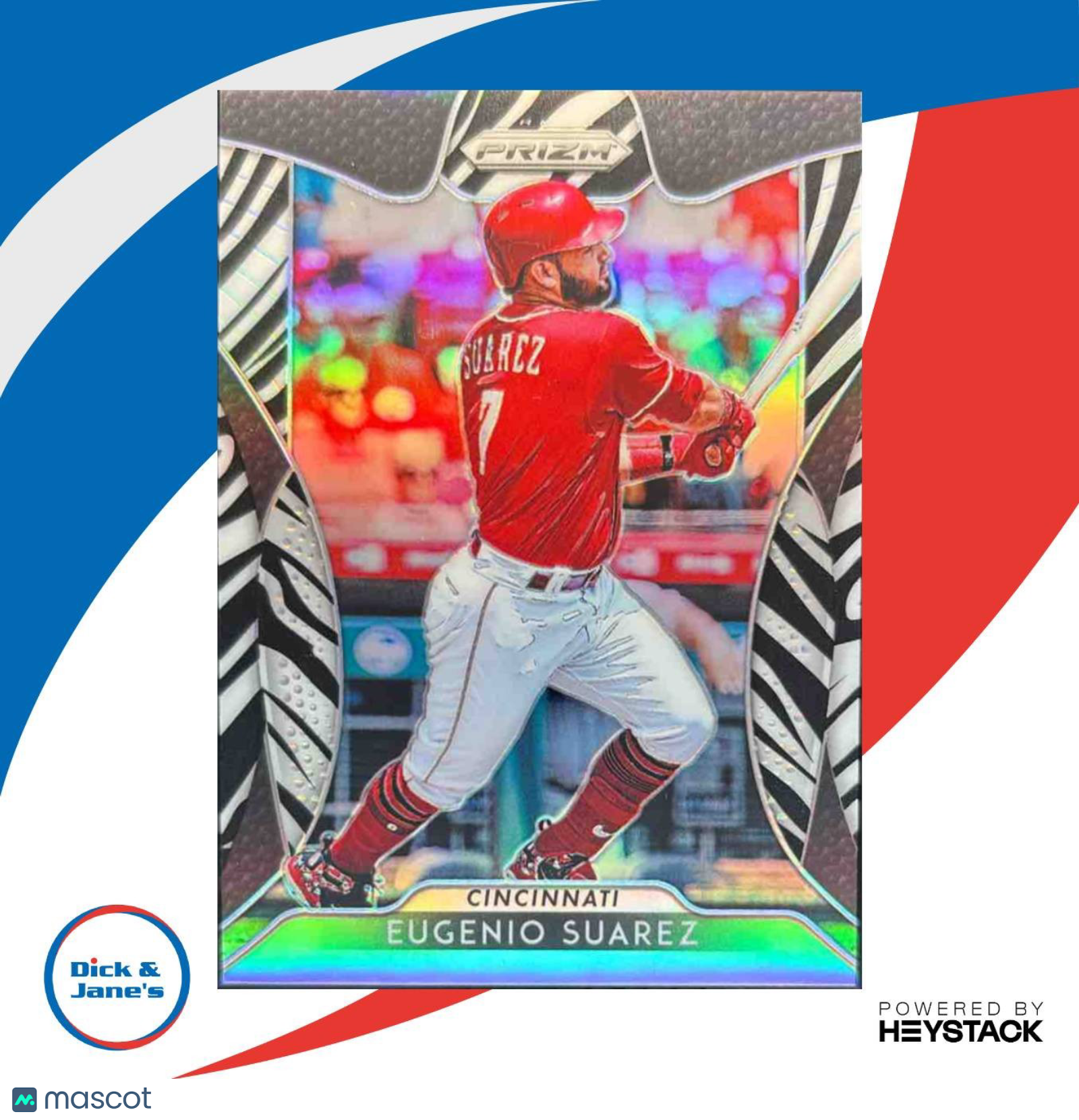2019 Panini Prizm Eugenio Suarez Zebra Stripes SSP 66/99 #79 Cincinnati Reds - Sports Cards