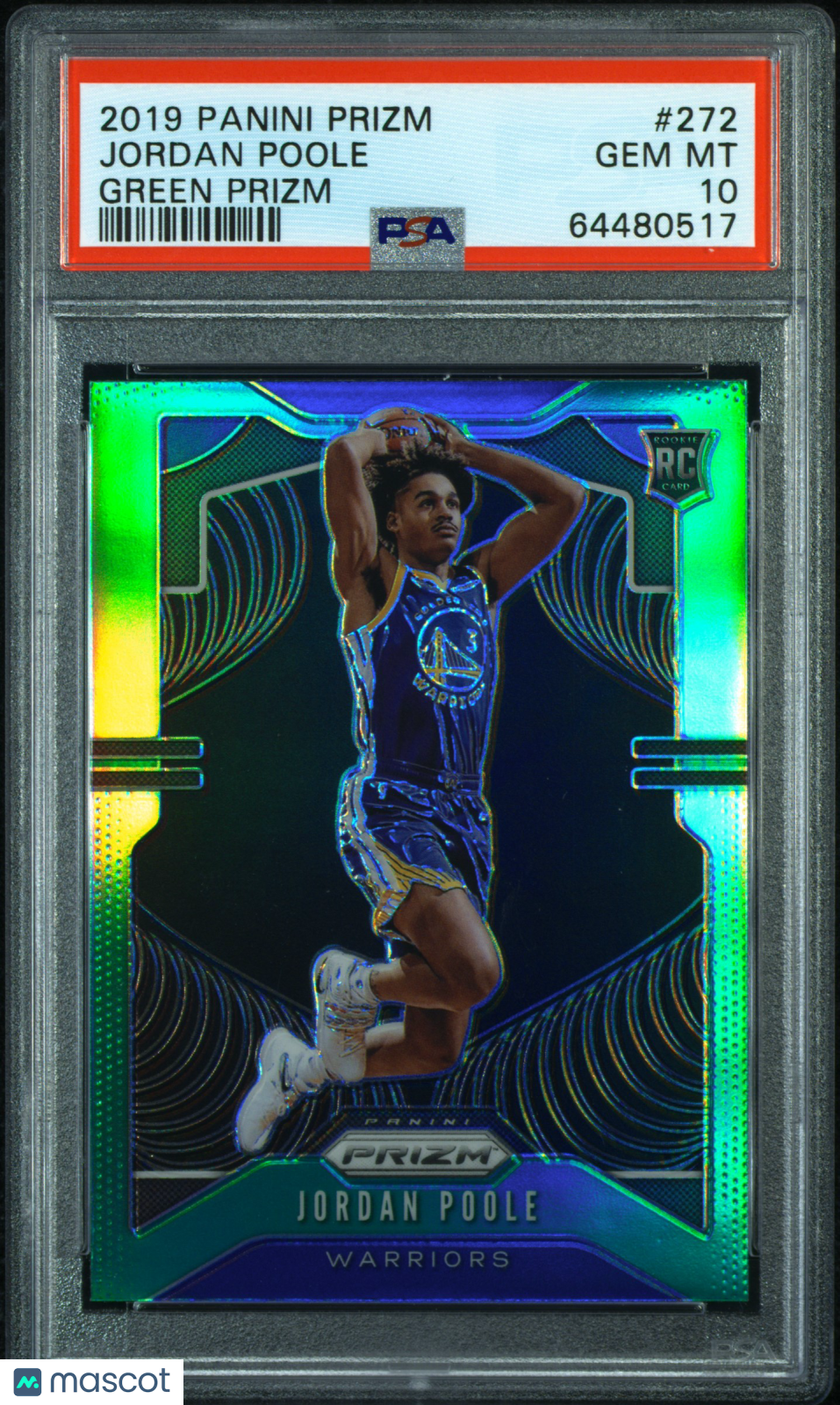 2019 Panini Prizm Jordan Poole Green Rookie #272 PSA