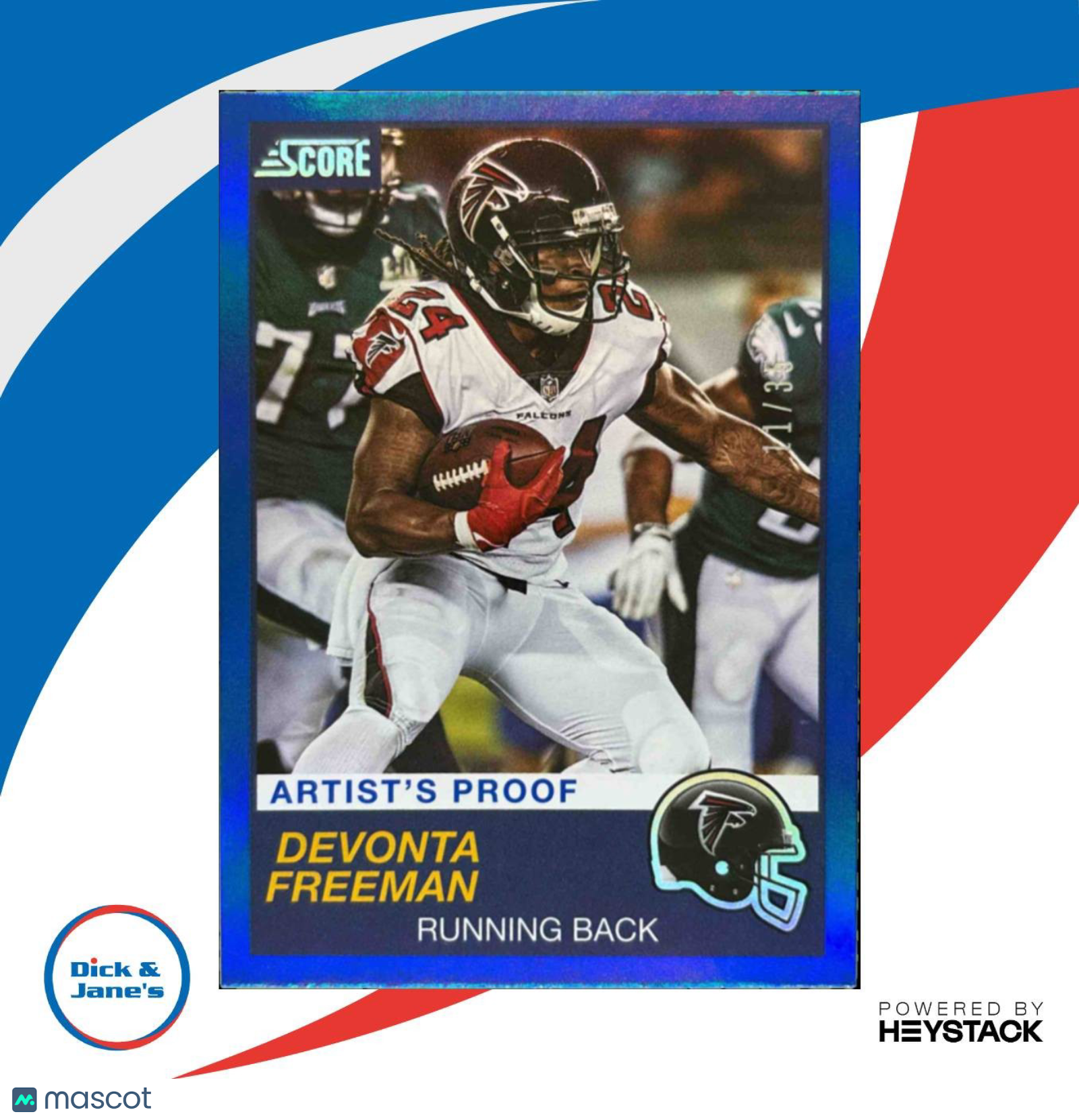 2019 Panini Score Devonta Freeman Artist’s Proof 11/35 #246 Atlanta Falcons - Sports Cards