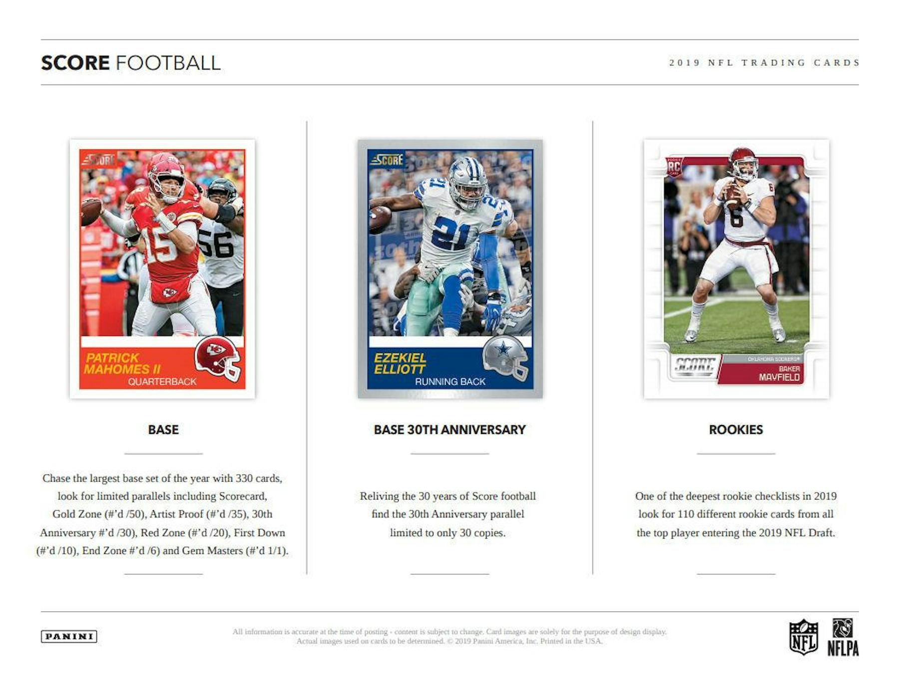 2019 Panini Score Football Hobby Box (4 Autogtaphs) (10 Jumbo Packs)