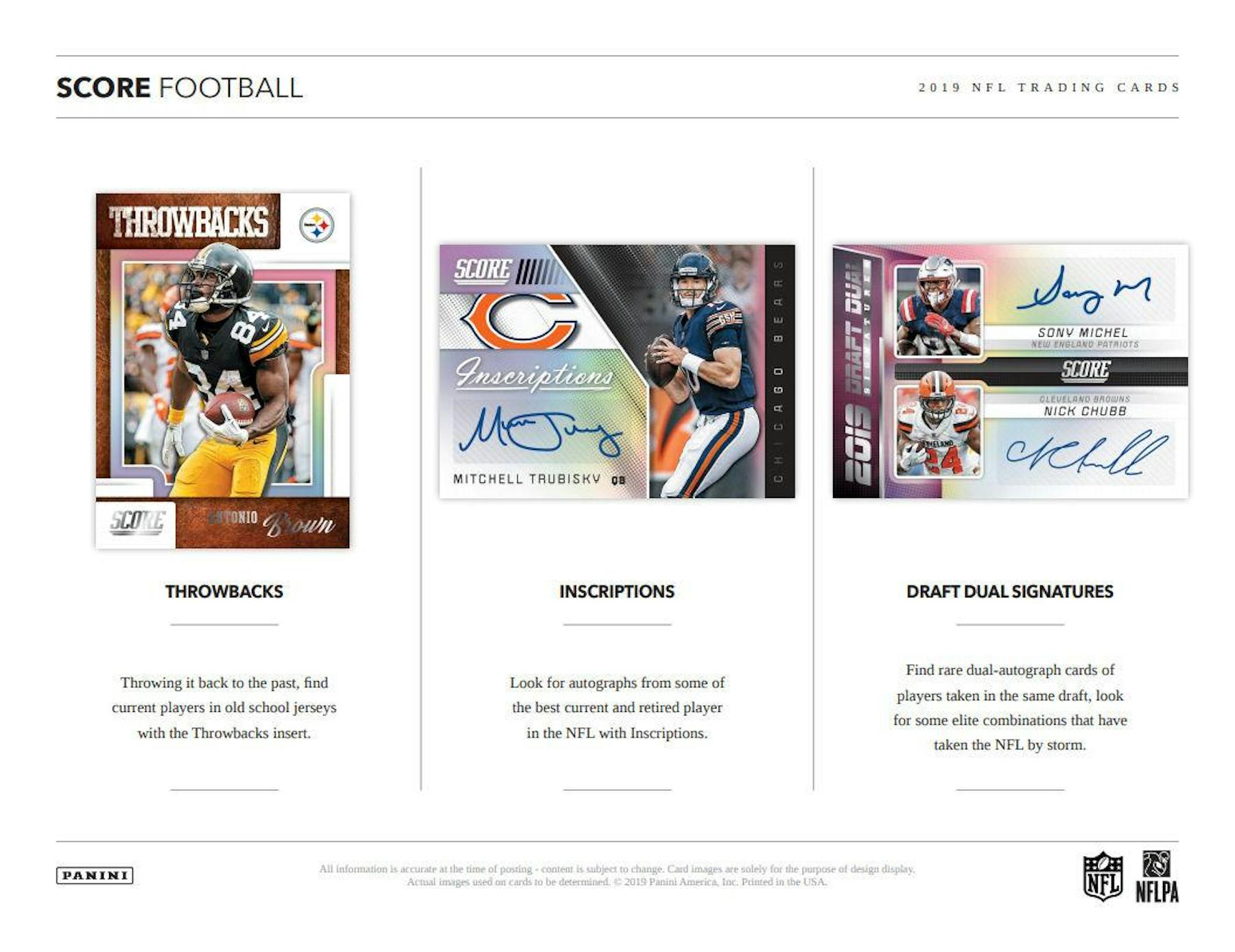 2019 Panini Score Football Hobby Box (4 Autogtaphs) (10 Jumbo Packs)
