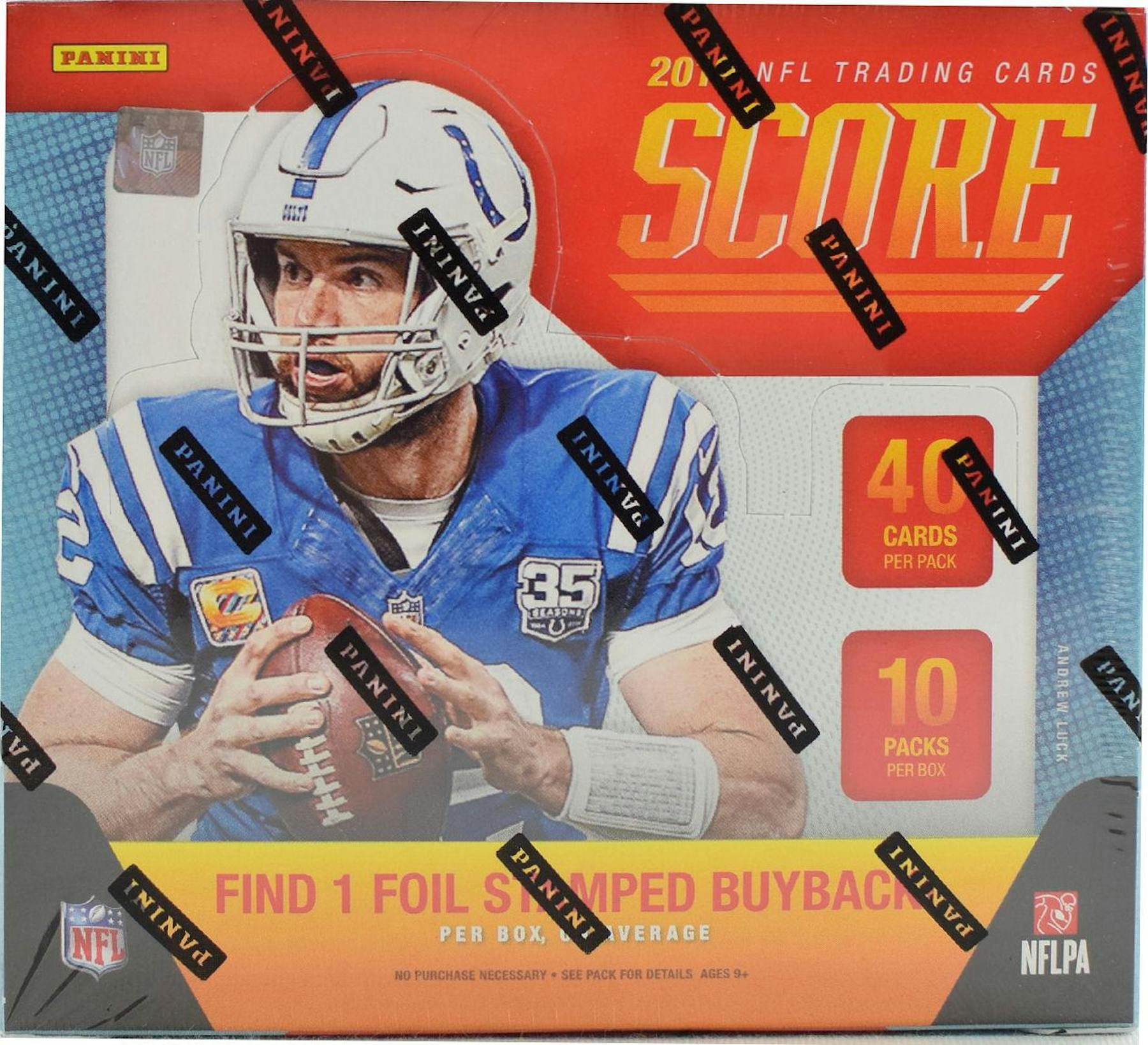 2019 Panini Score Football Hobby Box (4 Autogtaphs) (10 Jumbo Packs)
