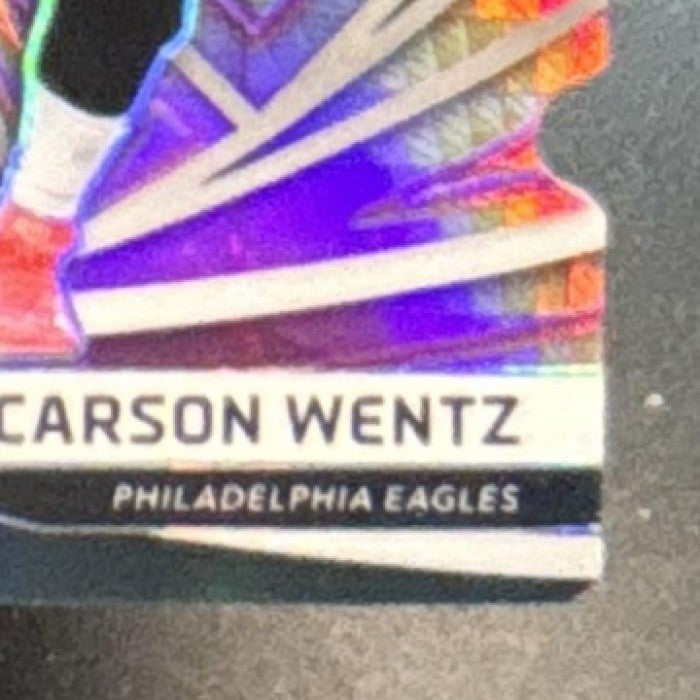 2019 Panini Spectra Carson Wentz Neon Pink Die Cut 1/20 #28 Philadelphia Eagles - Sports Cards