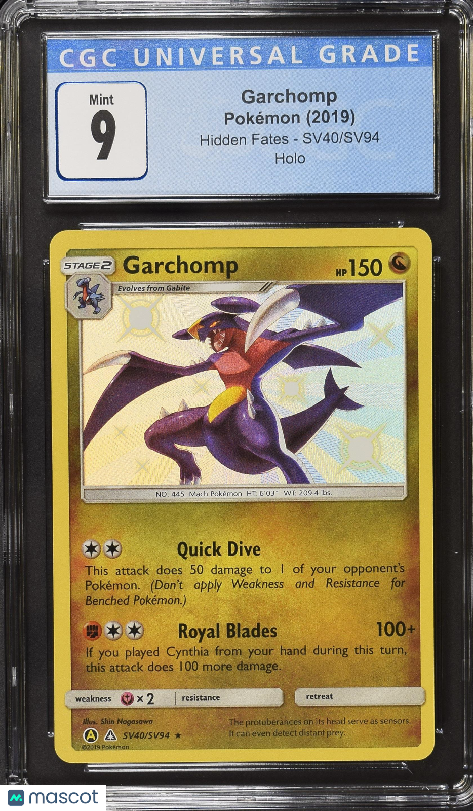 2019 Pokemon Hidden Fates Garchomp #SV40/SV94 CGC 9 MINT - Graded TCG/CCG
