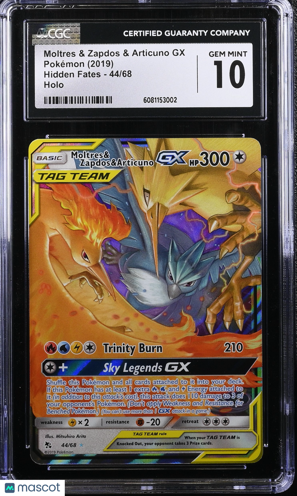 2019 Pokemon Hidden Fates Moltres Zapdos Articuno GX