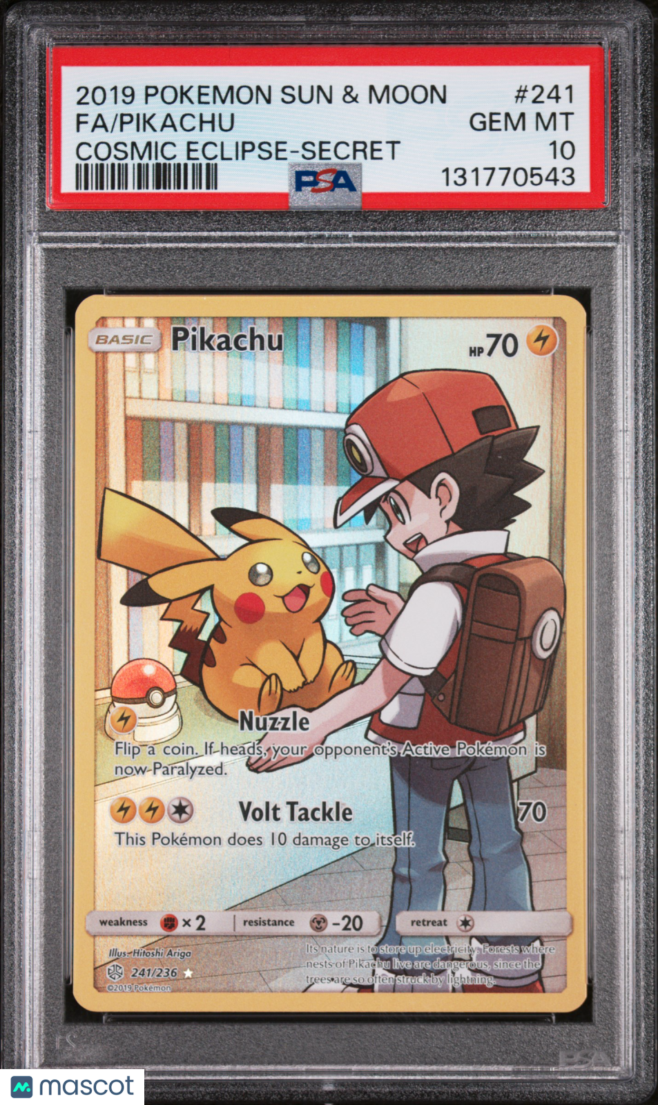 2019 Pokemon Sun & Moon Cosmic Eclipse Pikachu #241 FA Secret PSA 10 GEM MINT - Graded TCG/CCG