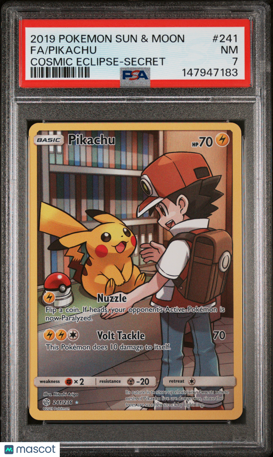 2019 Pokemon Sun & Moon Cosmic Eclipse Pikachu #241 Secret FA PSA 7 Near Mint - Graded TCG/CCG