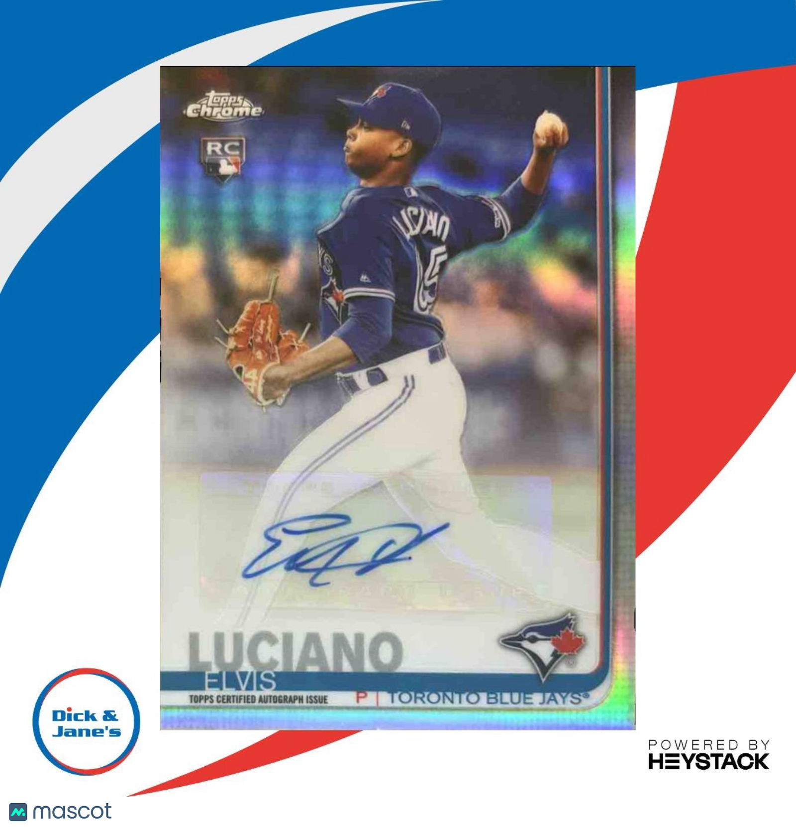2019 Topps Chrome Update Elvis Luciano Auto #CUA-EL RC Toronto Blue Jays - Sports Cards