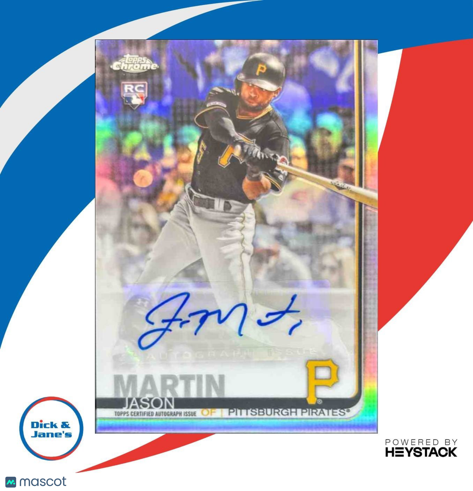 2019 Topps Chrome Update Jason Martin Auto X-Fractor /125 RC Pittsburgh Pirates - Sports Cards