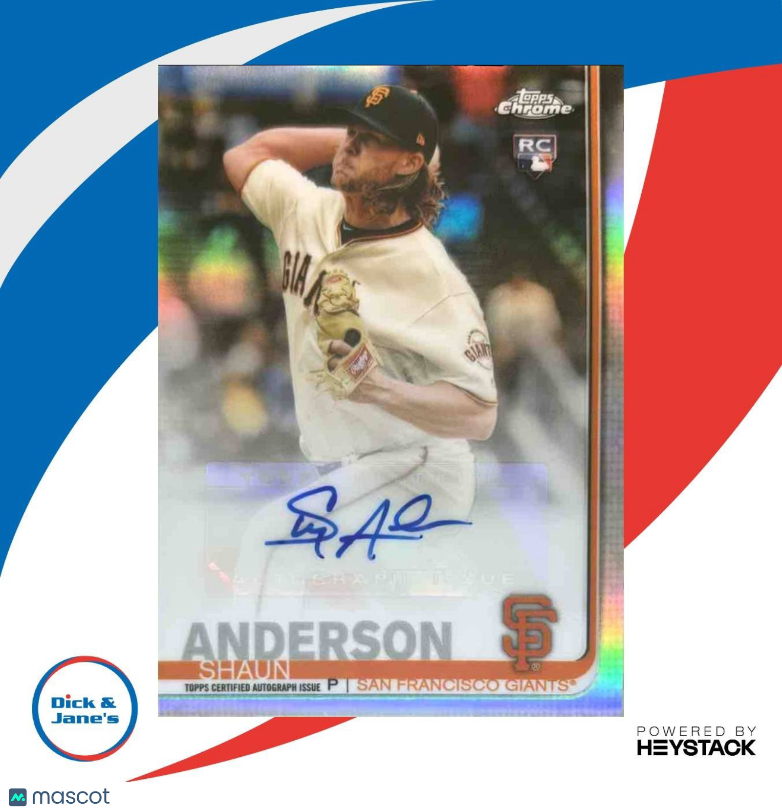 2019 Topps Chrome Update Shaun Anderson Auto #CUA-SA RC San Francisco Giants - Sports Cards