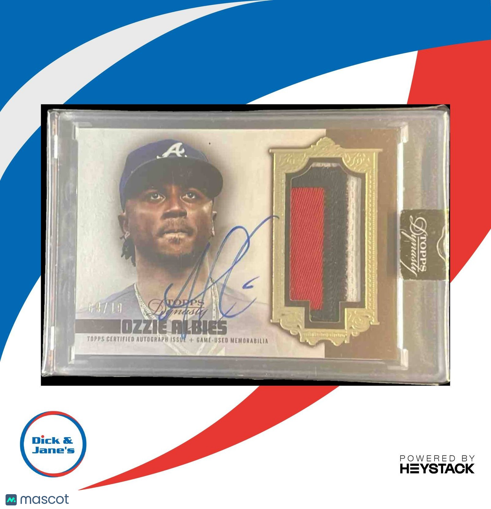 2019 Topps Dynasty Ozzie Albies Auto Patch /10 #DAP-OA5 Atlanta Braves - Sports Cards