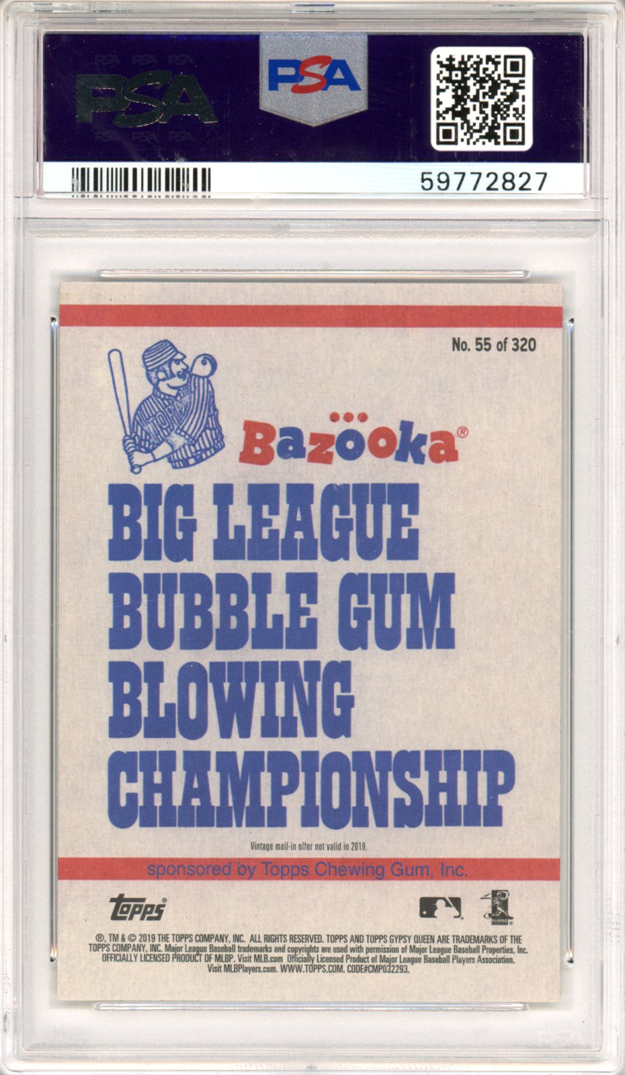 2019 Topps Gypsy Queen Shohei Ohtani Bazooka Back #55 PSA 10 - Graded Sports Cards