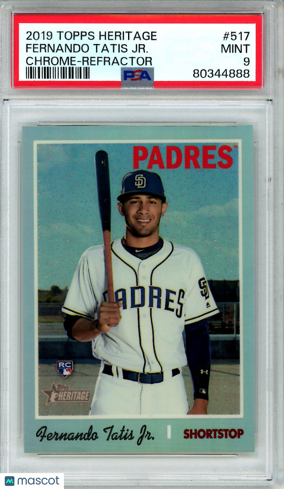 2019 Topps Heritage Fernando Tatis JR. Chrome Refractor 122/569 PSA 9 MINT - Graded Sports Cards