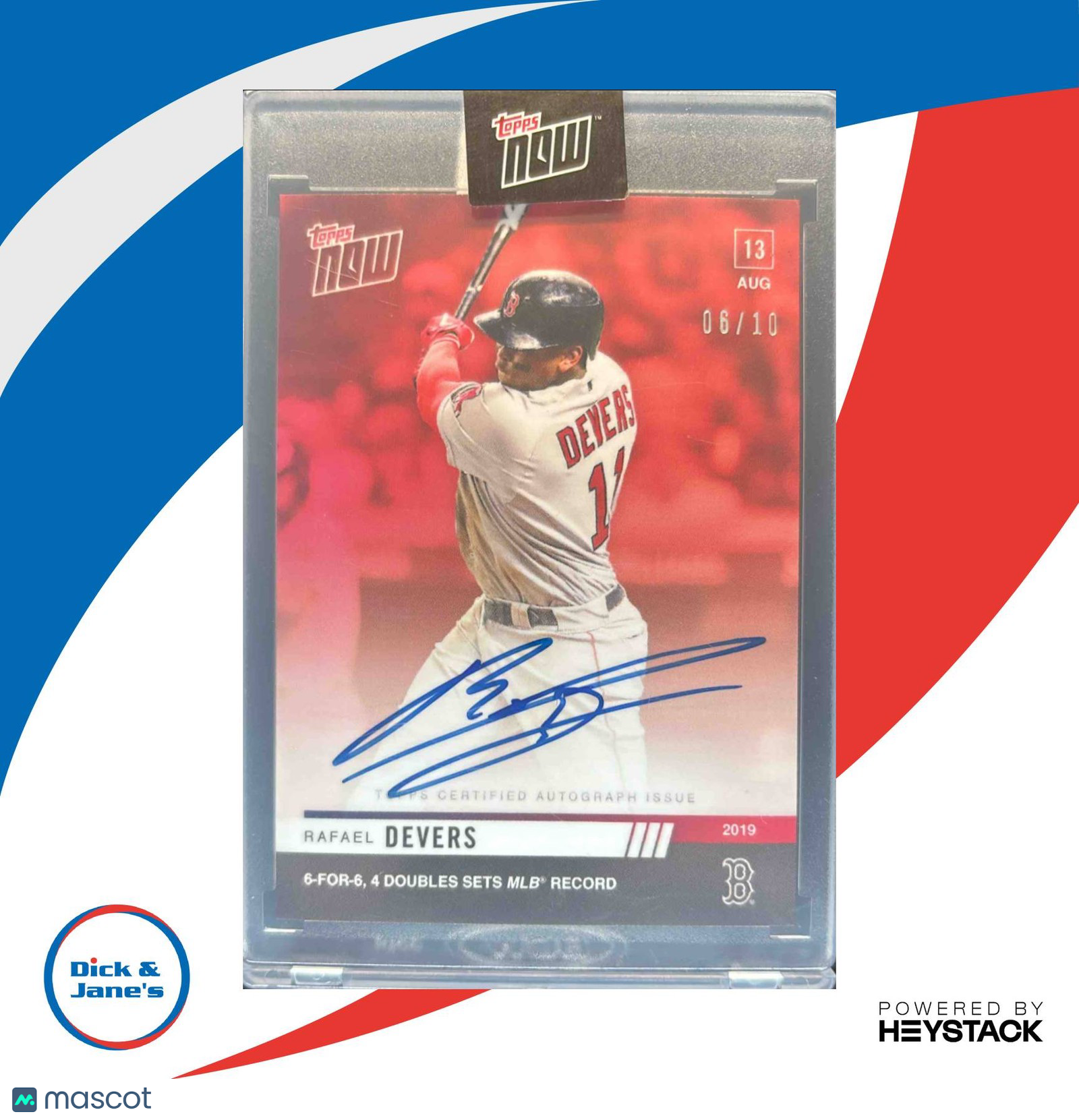 2019 Topps Now Rafael Devers Auto RED 06/10 #679C Boston Red Sox - Sports Cards