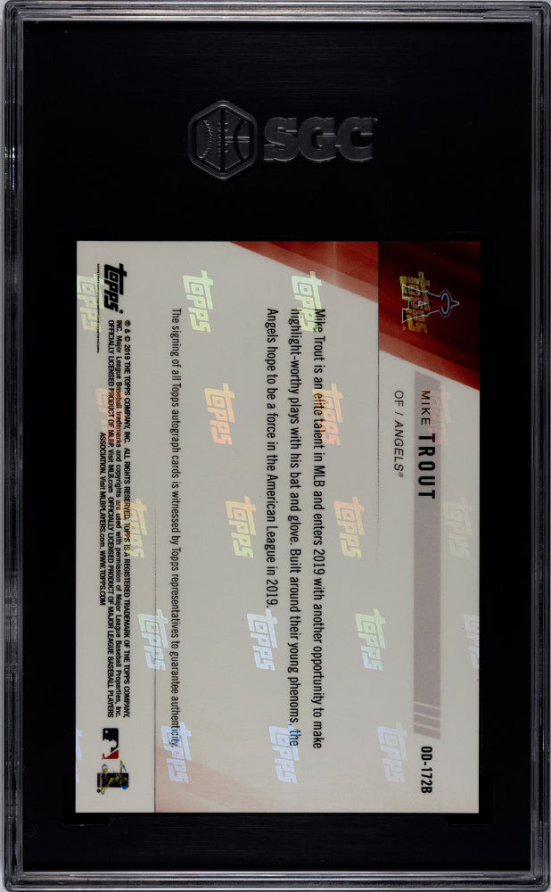2019 Topps Now Road To Opening Day Mike Trout Autograph 36/49 SGC 9.5 AUTO 10 - Graded Sports Cards